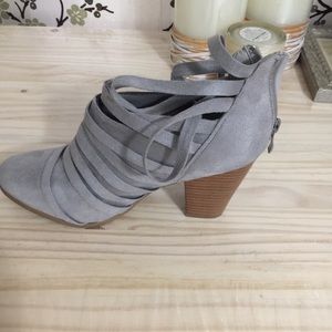 TC silver grey strappy booties